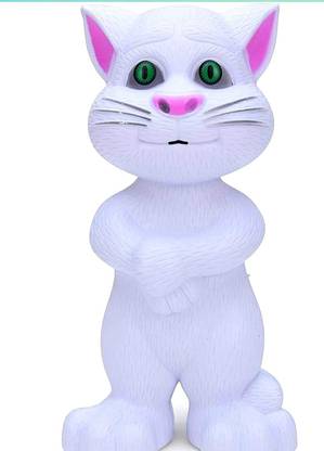 Maha Shakti Talking Tom /Talking cat /Intelligent cat(Battery Operated(not Included) White cat for Kids to Learn and Having Fun