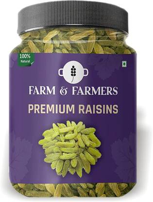 Farm & Farmers Premium Green Raisins Dried Kishmish Without Seeds Organic Kismish-150GM Raisins