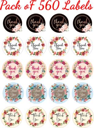 D2C Floral Print Round Label Thank You Sticker/Labels Decorative Sealing Stickers Self-adhesive Paper Label