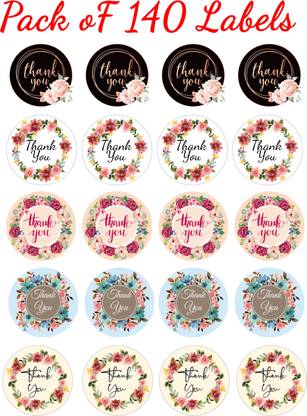 D2C Floral Print Round Label Thank You Sticker/Labels Decorative Sealing Stickers Self-adhesive Paper Label