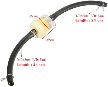 AUTOPLEX Universal 2 Piece Fuel/Petrol Inline Filter(Premium Quality) Hose Pipe With Both Side Clips For All Model Of 2 Stroke Mini Moto Dirt Bike(Standard Size)(Pack Of 2) 2-Way Head Plug Pipe Joint