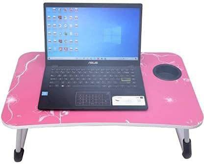 GURUZONE Pink White Flower Wood Portable Laptop Table
