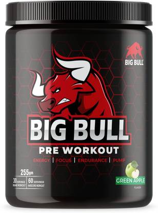 Big Bull Hardcore Pre-Workout [30-60 Serving, 255g] Shaker Energy Drink
