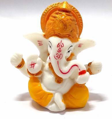 gandak Lord Ganesha/Ganpati Small Statue Decorative Puja Idol Figurine Sculpture Hindu God of Success, Prosperity, Good Luck & Fortune for Car Dashboard, Temple & Home डेकोरेटिव शोपीस - 6.3 cm