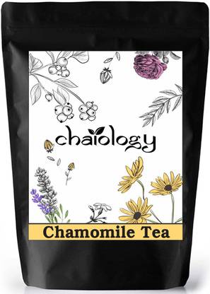 Chaiology Only Chamomile Tea, Loose Flower (Caffeine Free) - 142 Cups (0.7gm/Cup) - 100gms - for Calming, Stress Relief, Anxiety & Good Sleep Chamomile Tea Pouch