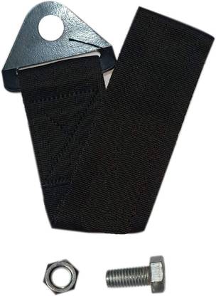 Znee Smart Universal Car Auto Racing Sports Style Tow/Towing Hole Strap Hook Show Belt For Front/Rear Bumper High Strength Trailer Short Loop Set Kit BLACK 0.2 m Towing Cable