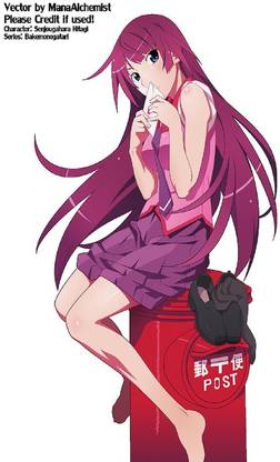 Smoky Design anime monogatari series senjougahara hitagi blue eyes