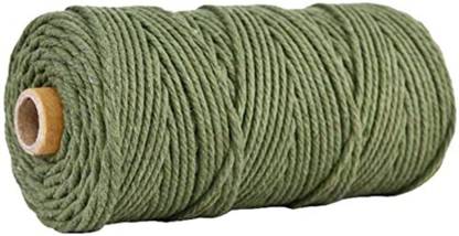 Satyam Kraft Macrame Cotton Twine String Cord Colored Cotton Rope Craft Cord for DIY Crafts Knitting Plant Hangers 2.5 mm, 30 Meter (green, pack of 1)