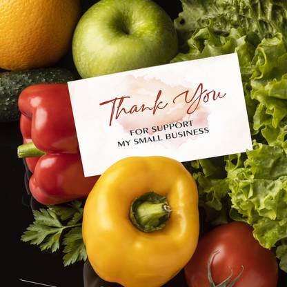 twinster Set of 50 "Thank You For Support My Small Business" Cards (Size 2.0 x 3.0 Inch) Business Card