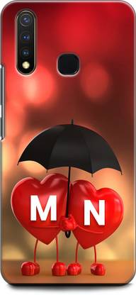 KEYCENT Back Cover for Vivo U3 M N, M LOVES N, NAME, LETTER, ALPHABET, MN LOVE, HART, BLUE