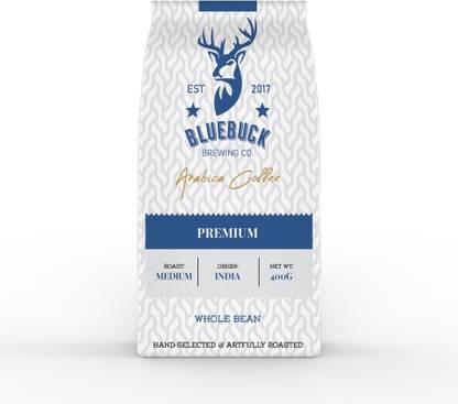 Bluebuck Signature Coffee Beans | 400g | Premium Arabica 'AAA' Grade Roasted Coffee Beans | Single Origin | Medium Roast | Whole Beans | Sourced from Indian Farms Coffee Beans