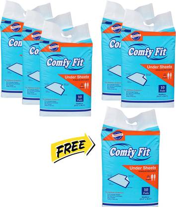 comfy fit Disposable Underpads, Large 60 X 90 cm, Super Absorbent Polymer & Soft Surface for Baby|Women|Men & Pack Of 50Pcs Adult Diapers - L