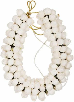 supermarche Hair Gajra in Artificial Jasmine Mogra Flower, Garland Juda Decoration Phool Gazra for Women, Juda Bun Realistic Hair Accessory for Girls (28 CM Long, Pack of 2) Hair Accessory Set