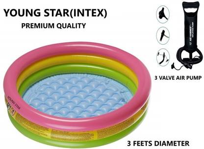 YOUNG STAR (USA**5) PREMIUM KIDS AND BABY 3 FEETS MULTICOLOUR ,THREE RIBS WITH AIR BASE AND AIR PUMP BATH TUB.