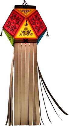 VISUAL ART CREATION "DO IT YOURSELF (DIY)" KANDIL Multicolor Paper Hanging Lantern