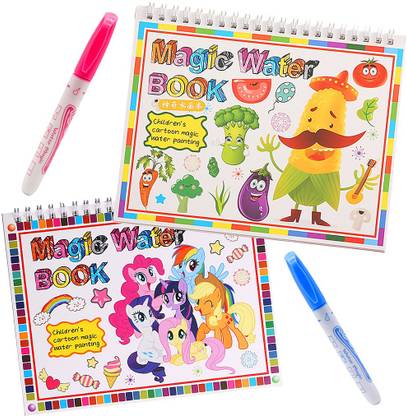 PATPAT 2PCS Magic Water Drawing Book Water Coloring Book ...