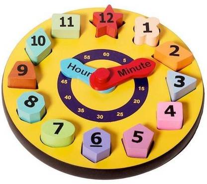 Shumee Shape and Number Sorting Clock-Learn Shapes and Time Telling