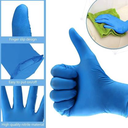 DM Eco Blue Nitrile Powder Surgical Gloves Medium , Ambidextrous| Surgical | Household Uses Nitrile Gloves/Box Nitrile Surgical Gloves