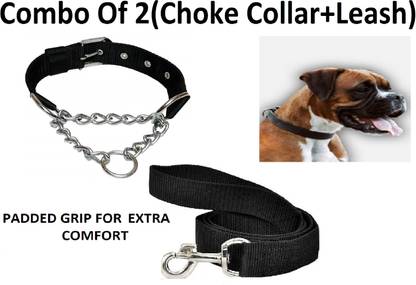 Hachiko Premium Quality Dog Choke Collar+Leash(Combo of 2) Dog Collar & Chain