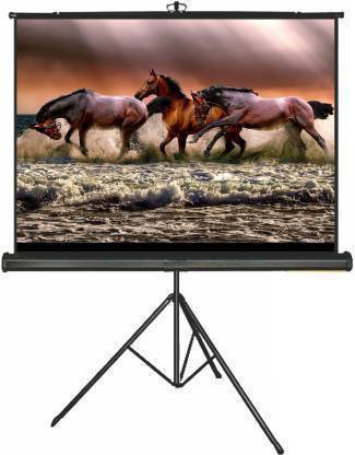 Moiz Tripod Stand Projector Screen 8 Ft. (Width) x 6 Ft. (Height) - 120'’ Diagonal in 4:03 Ratio Aspect, Ultra HD, 4K Technology, Active 3D Projector Screen (Width 243 cm x 182 cm Height)