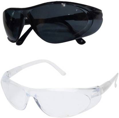 Quantum Retail - (QR5 + QR9) Eye Protection Safety Goggles Glasses Anti-Droplets Protective Eyeglass with Clear Polycarbonate Lens - {Pack of 2} - Blowtorch, Laboratory, Power Tool, Welding, Wood-working  Safety Goggle