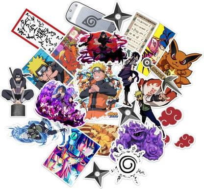 animo india 7.62 cm Naruto Sticker Pack of 23 Stickers No Residue Multiple Use Removable Sticker