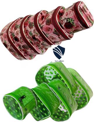 ACollection FABRIC MAROON&GREEN DOT 5 KIT COMBO VANITY BOX Vanity Box