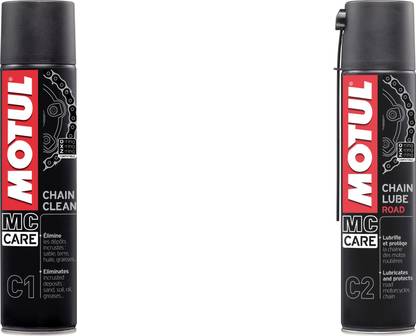 MOTUL CHAIN CLEAN C1 MC CARE & CHAIN LUBE ROAD C2 MC CARE 400ML PACK OF 2 Chain Oil