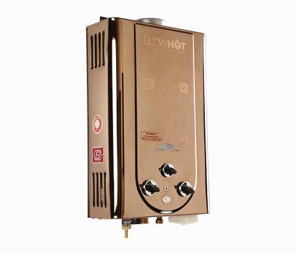BLOWHOT 6 L Gas Water Geyser (Automatic LPG Gas Water Heater Geyser, Instant 6 LTR Water Flow, ISI Marked with 2 Year Warranty ,SS Gold) 6 L Gas Water Geyser