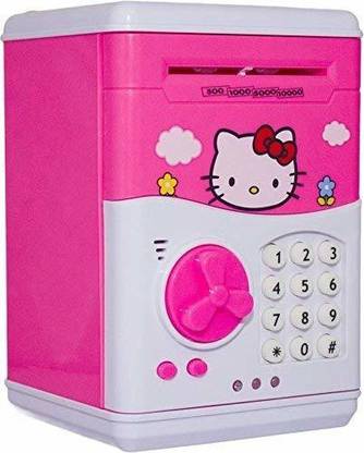 Boriva Small Money Bank/Cash Box Key Lock and Strong Plastic Box Safe Security Box Safe Locker