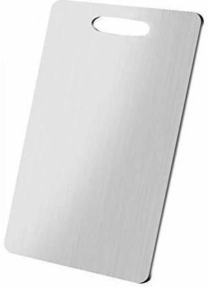 Master Multipurpose Food-Grade Chopping Cutting Slicing Serving Cut Board for Fruits Vegetables & Dough Board, Heavy Duty Safe Durable (Medium) (Size 31.8CM X 21CM ) Stainless Steel Cutting Board
