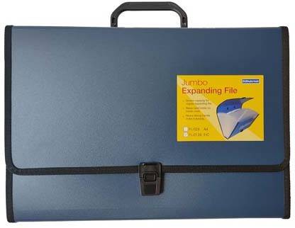 Greeshma Polypropylene Jumbo Foolscap Size Expanding File with Sewn Edges 26 Pockets Strong Handle Lock