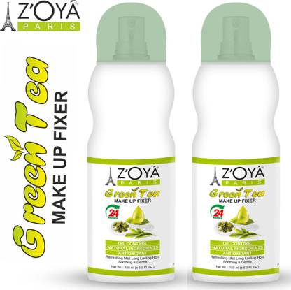 ZOYA PARIS Advance Green Tea Makeup Fixer Refresh makeup during the day by missing face. CAN BE APPLIED ANY TYPE OF MAKE UP, MIST & FIX Primer To keep your make up looking flawless all day long, you need the green tea make up fix setting spray. completely made with temperature control formula. Refreshing and rejuvenating skin makeup setting spray long lasting & moisturizing. Green tea makeup Foundation fixer Natural MAKEUP FIXER SPRAY Primer, long lasting Makeup Fixer Natural Spray . Foundation (Pack of 2) Foundation