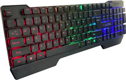 RPM Euro Games Gaming Keyboard With Palm Rest | Back Lit | Membrane | Semi Mechanical Wired USB Standard Gaming Keyboard Compatible with Desktop, Laptop, Mac