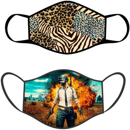 design wise Animal Skin With PUBG: Battlegrounds Digital Print Cloth Face Mask S# HMD-14 Cloth Mask