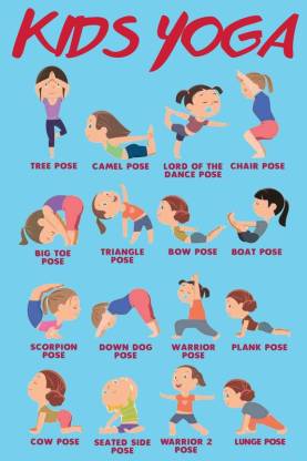 Kids Yoga Wall Chart for Children|Poster For Play School, Kids Room ...