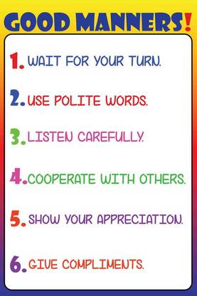 Good Manners Poster for Decoration|Kids Educational Poster For Wall|Exotic Fruits|Poster For Play School, Kindergarten, Class room|Wall Décor Item|High Resolution 300 GSM Poster Paper Print
