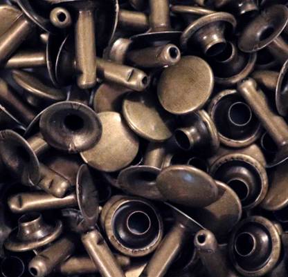 Nimida Single Cap Rivets | Brass | Medium Size-7 mm | Antique | for DIY Leather Craft | Pack of 100 Pairs Rivet