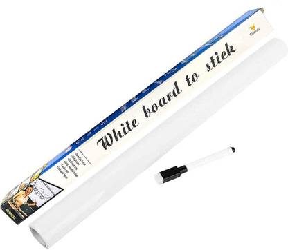 Feeling mall 45 cm Self Adhesive White Board Wall Sticker Removable Wallpaper, Easy Peel Stick Dry Erase Whiteboard for Home,School,Classroom,Planning,Office,Restaurants,Kids Painting Self Adhesive Sticker