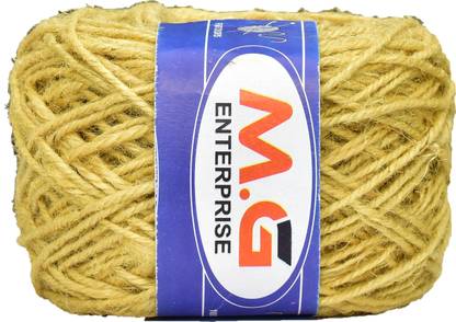 KNIT KING Jute Combo Kacha Pila Colour Exclusive Twine Ball Threads String Rope 3 Ply 225 m for Creative Decoration by SM-I SM-J SM-KA
