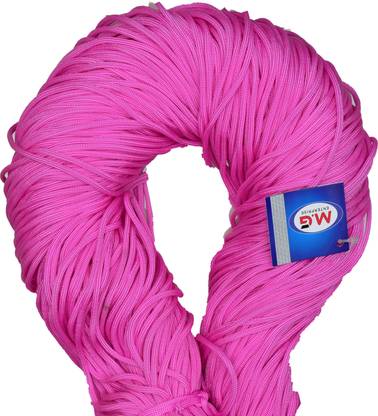 M.G Enterprise Macrame Pink Braided Cord Thread Nylon knot Rope sturdy cording, mildew resistant DIY 3 mm 275 m for Jewelry Making, Bags & art craf Z AD