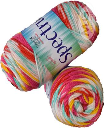M.G Enterprise Spectrum Tulip (500 gm) Wool Ball Hand knitting wool / Art Craft soft fingering crochet hook yarn, needle knitting , With Needle.- V WC