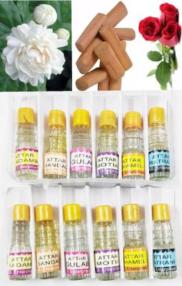 Chandrani Pack of 12 attar for God pooja Floral Attar