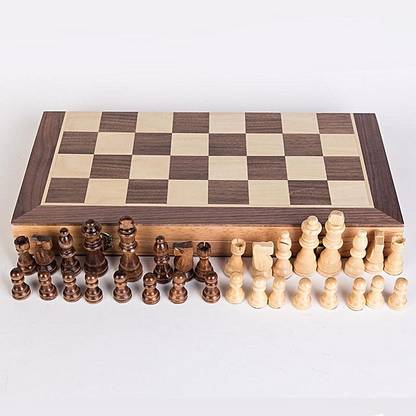 VeAll 11"X 11" Morex Wooden Folding Chess Set, Handmade Game Board 11 cm Chess Board