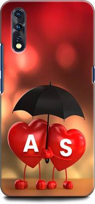 KEYCENT Back Cover for Vivo S1, Vivo 1907 A S, A LOVES S, NAME, LETTER, ALPHABET, AS LOVE, HART, BLUE