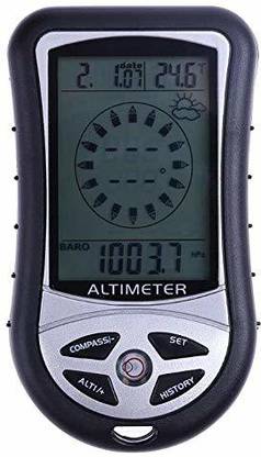 AMICIKART 8 in 1 Digital Compass Altimeter Barometer Thermometer Weather Forecast Time Height Gauge LCD Backlight Compass