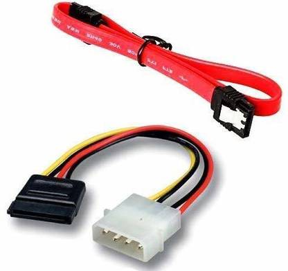 IKIS Power Cord 0.5 m SATA III (Sata 3) Cable with Locking Latch + 4 Pin Molex to 15 Pin Power Cable Combo | (Pack of 1+1)