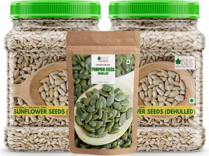 Bliss of Earth Certified Combo Of Organic Sunflower Seed (2x600gm)+Pumpkin Seed (200g) Sunflower Seeds, Pumpkin Seeds