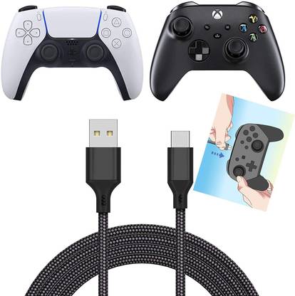 PSS Charging Cable for Xbox Series X/Series S Controller, Fast Charging USB Type C Charger Cord Campatible with PS5 Dual Sense Controllers, Nintendo Swith and Switch Lite- 16.4ft  Gaming Accessory Kit