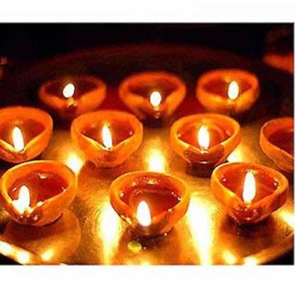 Gangadhar EARTHEN LAMP/ CLAY LAMP/MITTI KA DIYA Earthenware (Pack of 25) Table Diya